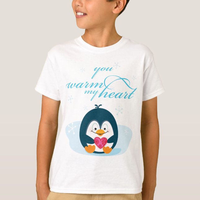 PENGUIN "värm mitt hjärta" T-shirt (Framsida)