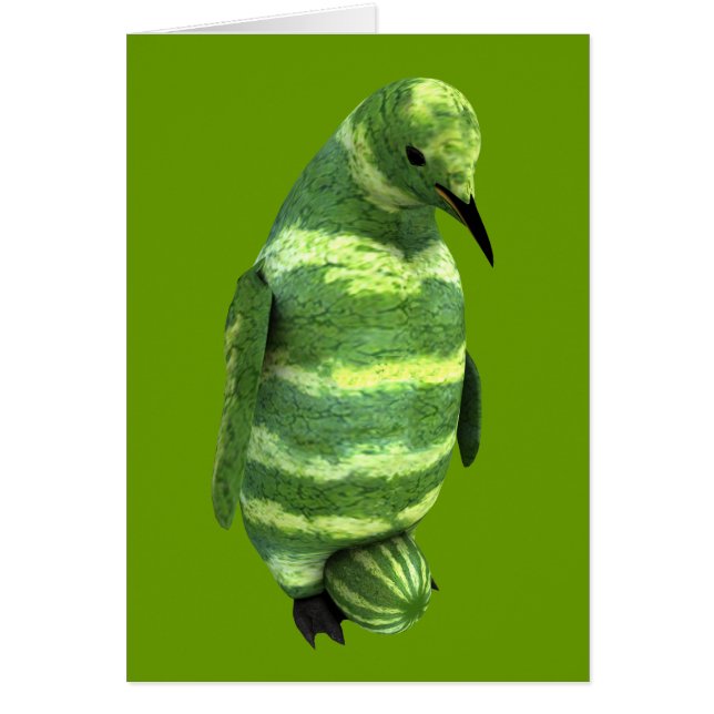 Penguin, vattenmelondagen hälsningskort (Framsidan)