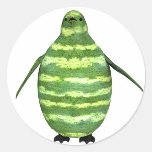 Penguin, vattenmelondagen runt klistermärke