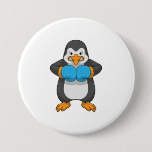 Penguin vid Boxing med Boxing handskar Knapp