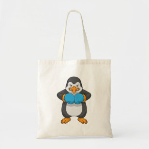 Penguin vid Boxing med Boxing handskar Tygkasse