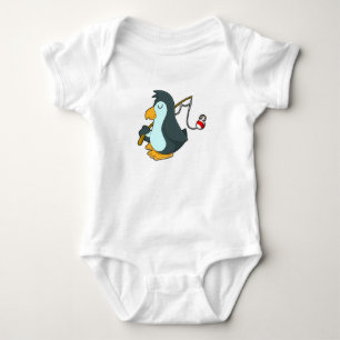 Penguin vid fiske med fiskstav t shirt