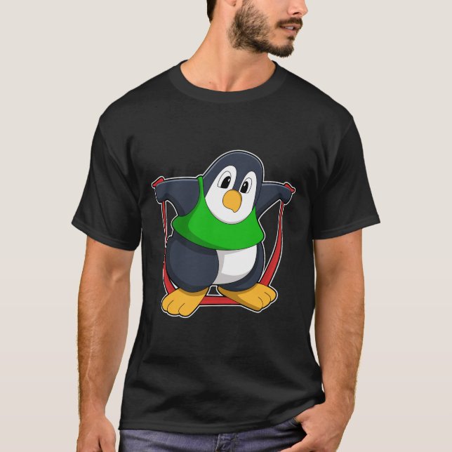 Penguin vid Fitness med Skipping rope.PNG T Shirt (Framsida)