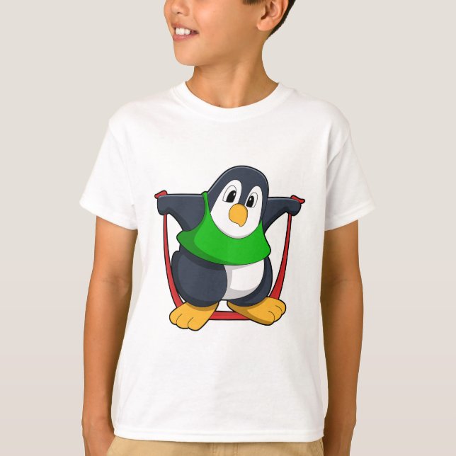 Penguin vid Fitness med Skipping rope.PNG T Shirt (Framsida)