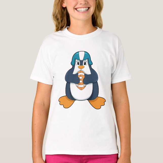 Penguin vid fotbollssportar t shirt (Framsida)