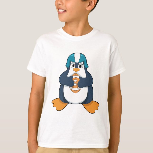 Penguin vid fotbollssportar t shirt (Framsida)