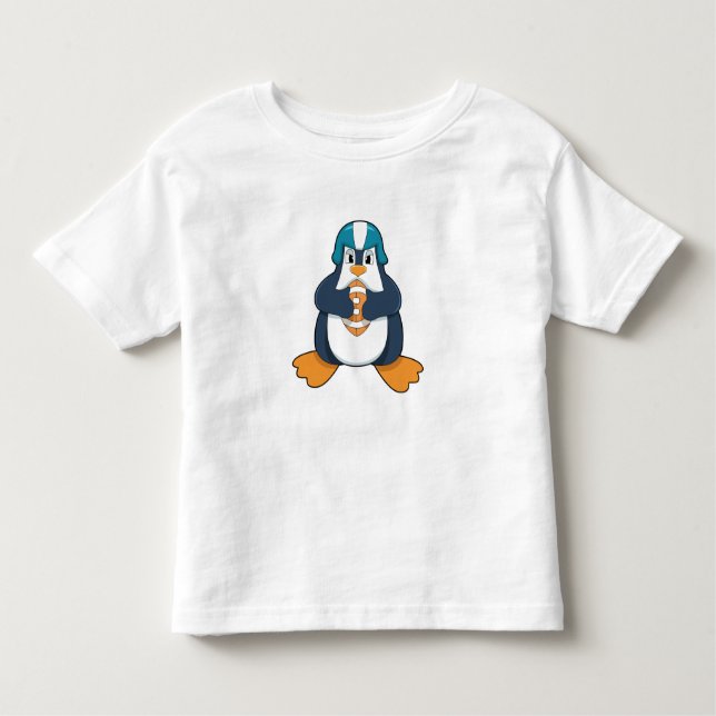 Penguin vid fotbollssportar t shirt (Framsida)