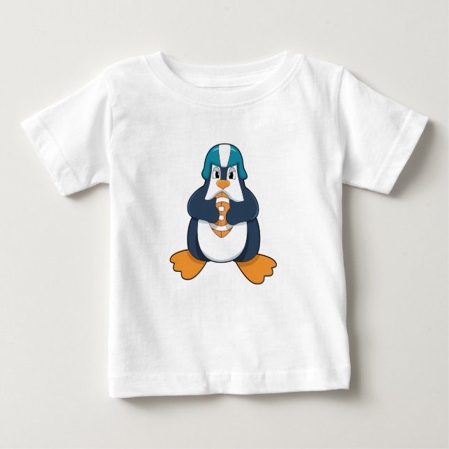 Penguin vid fotbollssportar t shirt (Framsida)