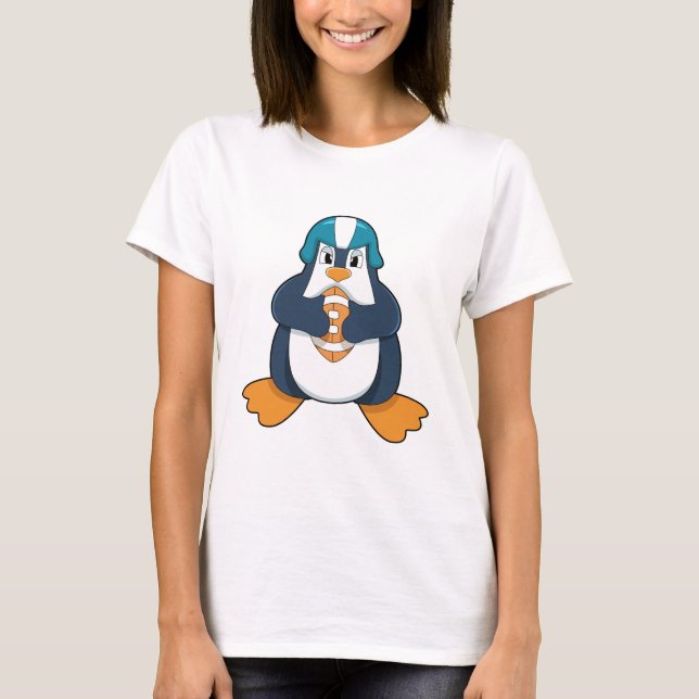 Penguin vid fotbollssportar t shirt (Framsida)