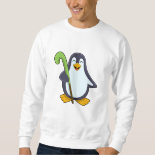 Penguin vid Hockey med Hockey fladdermus Lång Ärmad Tröja