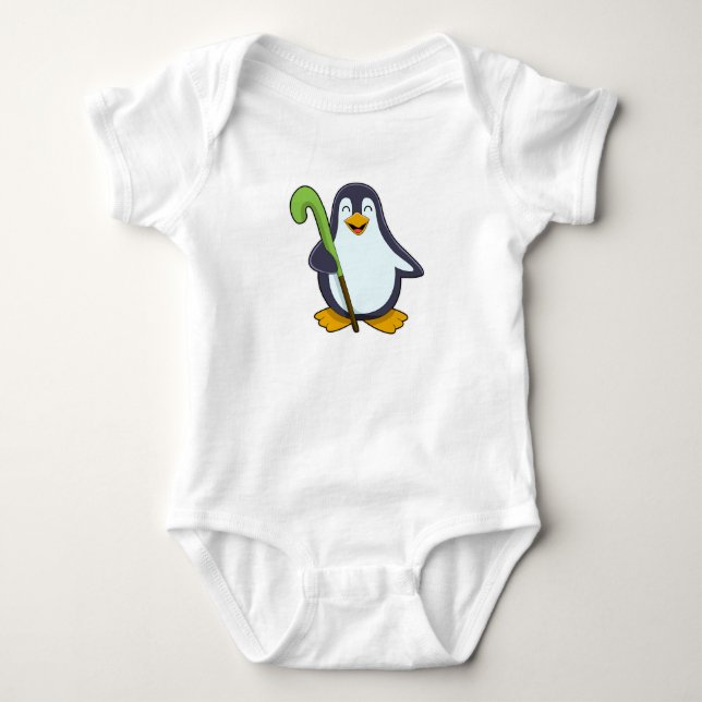 Penguin vid Hockey med Hockey fladdermus T Shirt (Framsida)