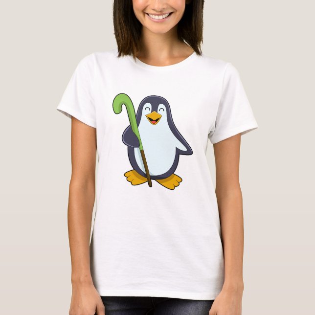 Penguin vid Hockey med Hockey fladdermus T Shirt (Framsida)