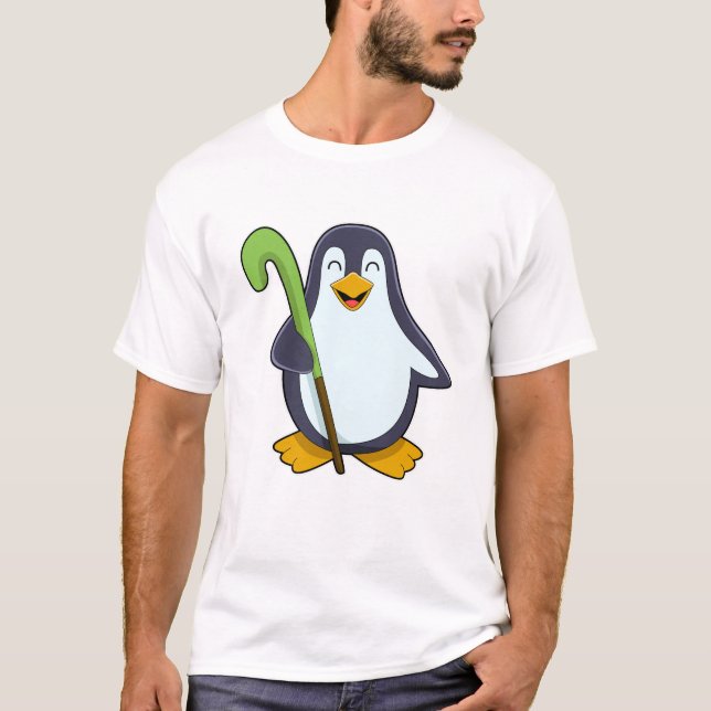 Penguin vid Hockey med Hockey fladdermus T Shirt (Framsida)