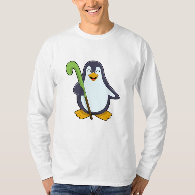Penguin vid Hockey med Hockey fladdermus T Shirt (Framsida)