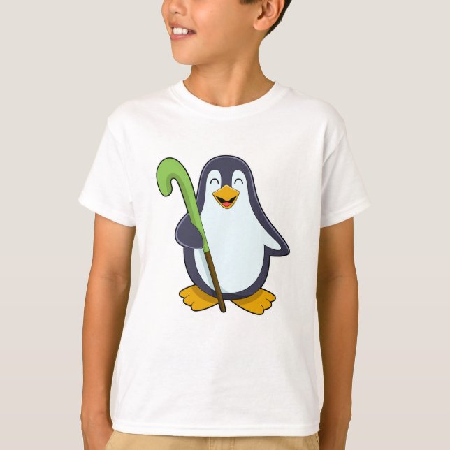 Penguin vid Hockey med Hockey fladdermus T Shirt (Framsida)