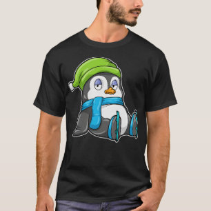 Penguin vid isfiske med Hat 1 T Shirt
