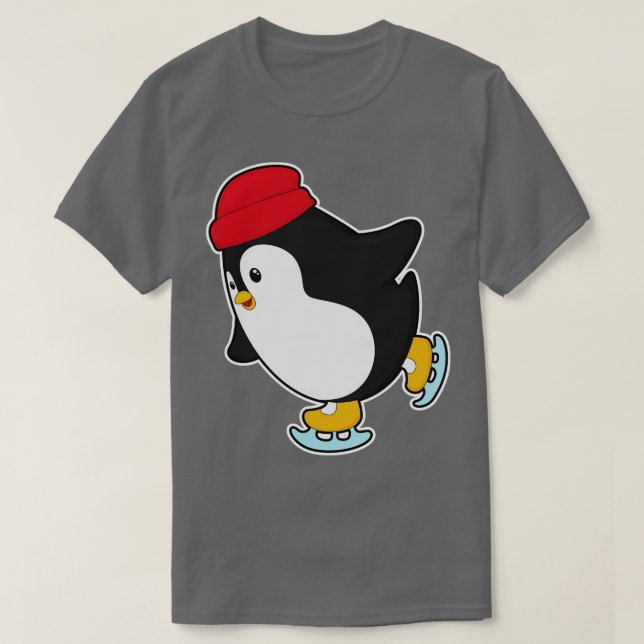 Penguin vid isfiske med Hat T Shirt (Design framsida)