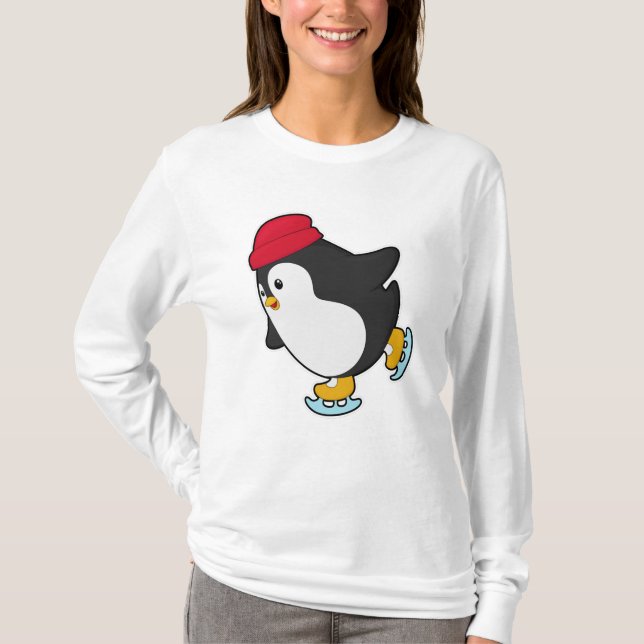 Penguin vid isfiske med Hat T Shirt (Framsida)