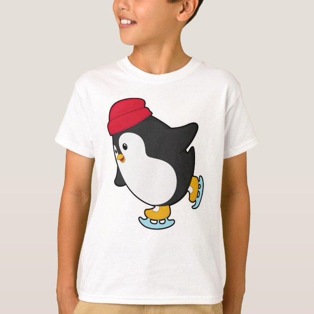 Penguin vid isfiske med Hat T Shirt (Framsida)