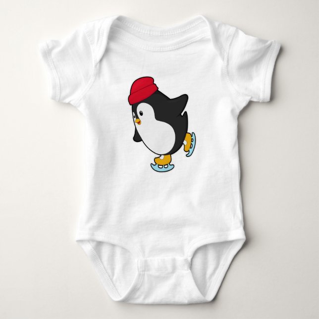 Penguin vid isfiske med Hat T Shirt (Framsida)
