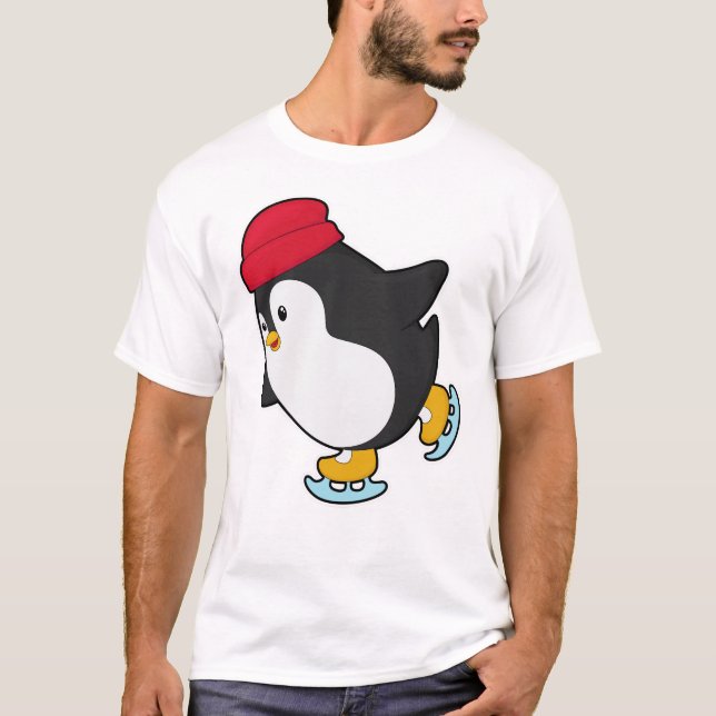 Penguin vid isfiske med Hat T Shirt (Framsida)