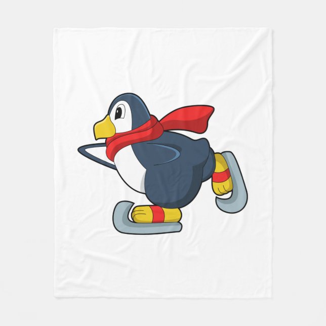 Penguin vid isfiske med isskal.PNG Fleecefilt (Framsidan)