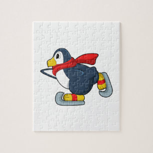 Penguin vid isfiske med isskal.PNG Pussel