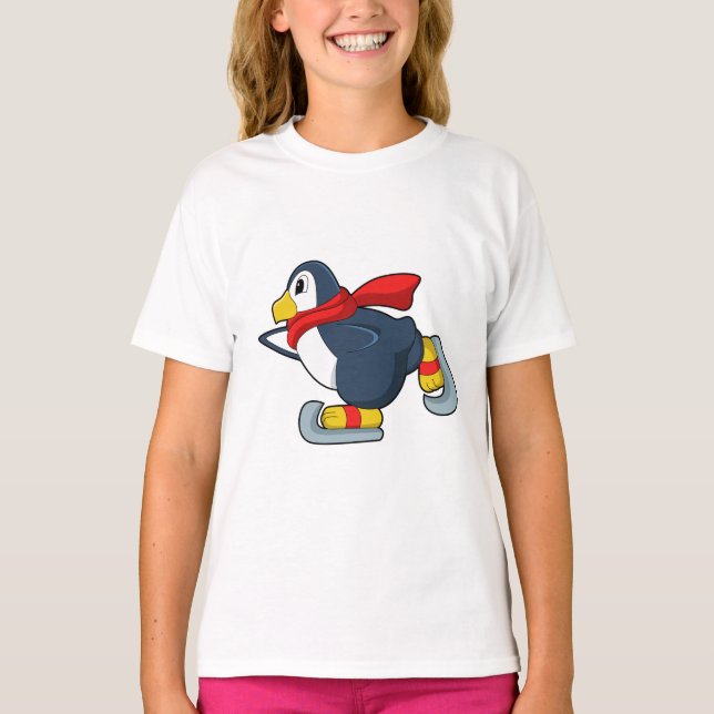 Penguin vid isfiske med isskal.PNG T Shirt (Framsida)