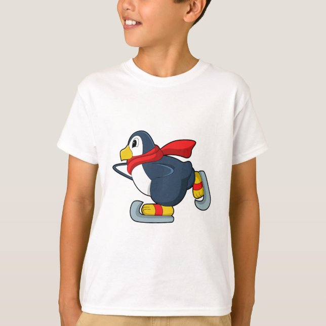 Penguin vid isfiske med isskal.PNG T Shirt (Framsida)
