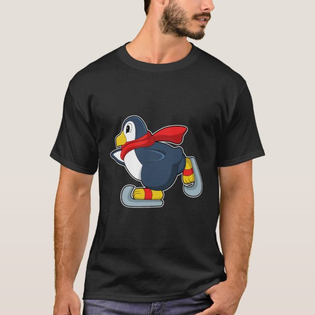 Penguin vid isfiske med isskal.PNG T Shirt (Framsida)