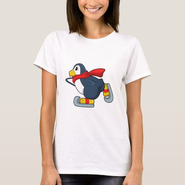 Penguin vid isfiske med isskal.PNG T Shirt (Framsida)