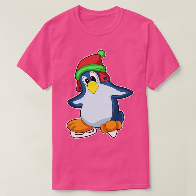 Penguin vid isfiske med isskiffer 4 t shirt (Design framsida)