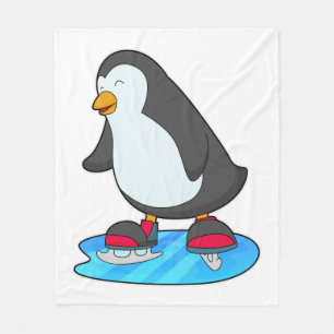 Penguin vid isfiske med isskiffer fleecefilt
