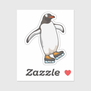 Penguin vid isfiske med isskiffer klistermärken
