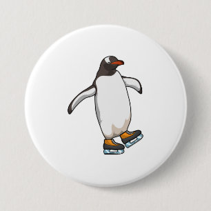 Penguin vid isfiske med isskiffer knapp