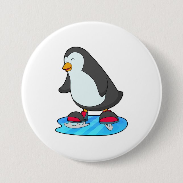 Penguin vid isfiske med isskiffer knapp (Framsida)