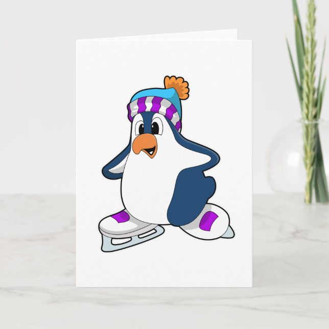 Penguin vid isfiske med isskiffer kort (Framsida)