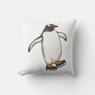 Penguin vid isfiske med isskiffer kudde