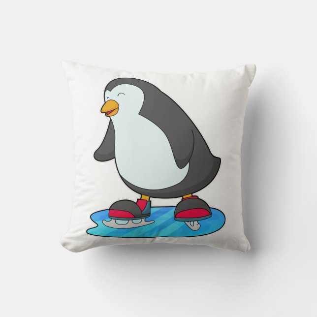 Penguin vid isfiske med isskiffer kudde (Framsida)