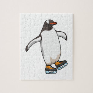 Penguin vid isfiske med isskiffer pussel