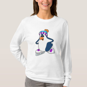 Penguin vid isfiske med isskiffer t shirt