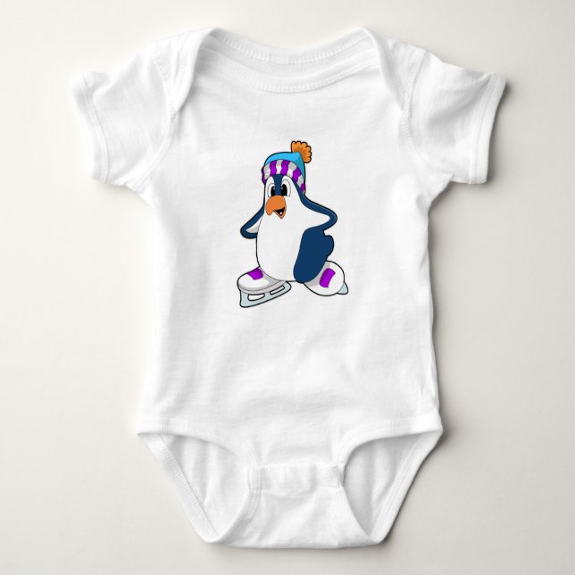 Penguin vid isfiske med isskiffer t shirt (Framsida)