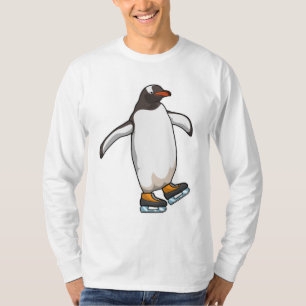 Penguin vid isfiske med isskiffer t shirt