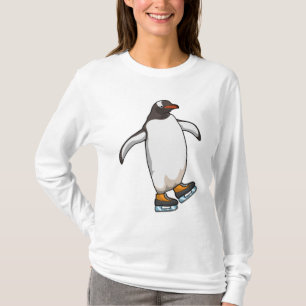 Penguin vid isfiske med isskiffer t shirt