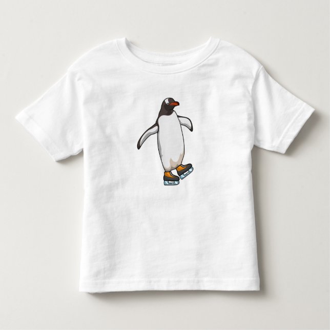 Penguin vid isfiske med isskiffer t shirt (Framsida)