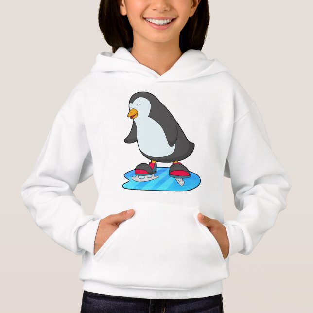 Penguin vid isfiske med isskiffer t shirt (Framsida)