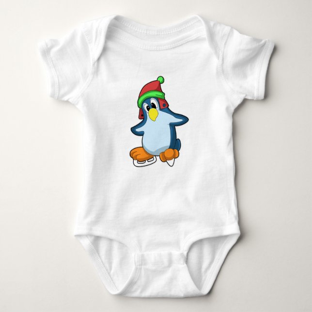 Penguin vid isfiske med isskiffer t shirt (Framsida)