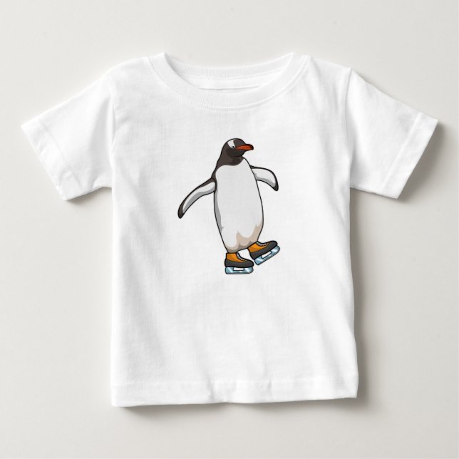 Penguin vid isfiske med isskiffer t shirt (Framsida)