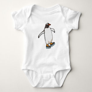 Penguin vid isfiske med isskiffer t shirt
