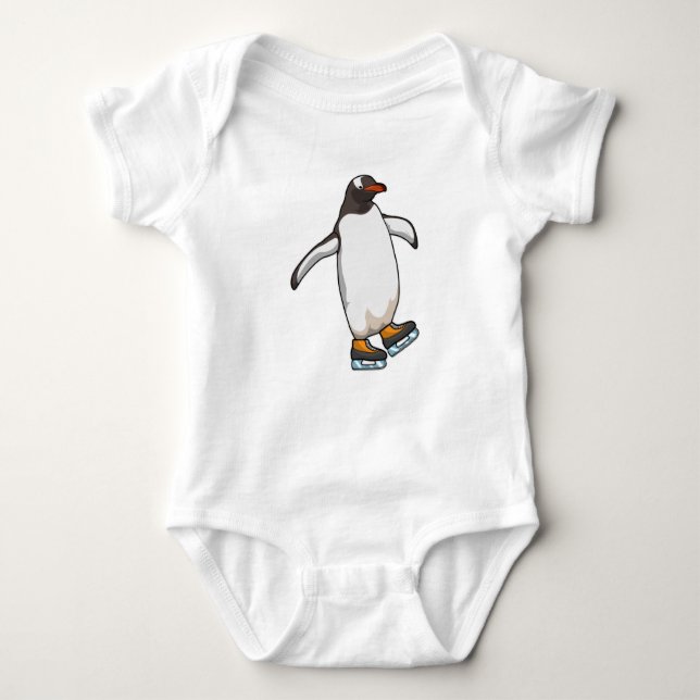 Penguin vid isfiske med isskiffer t shirt (Framsida)